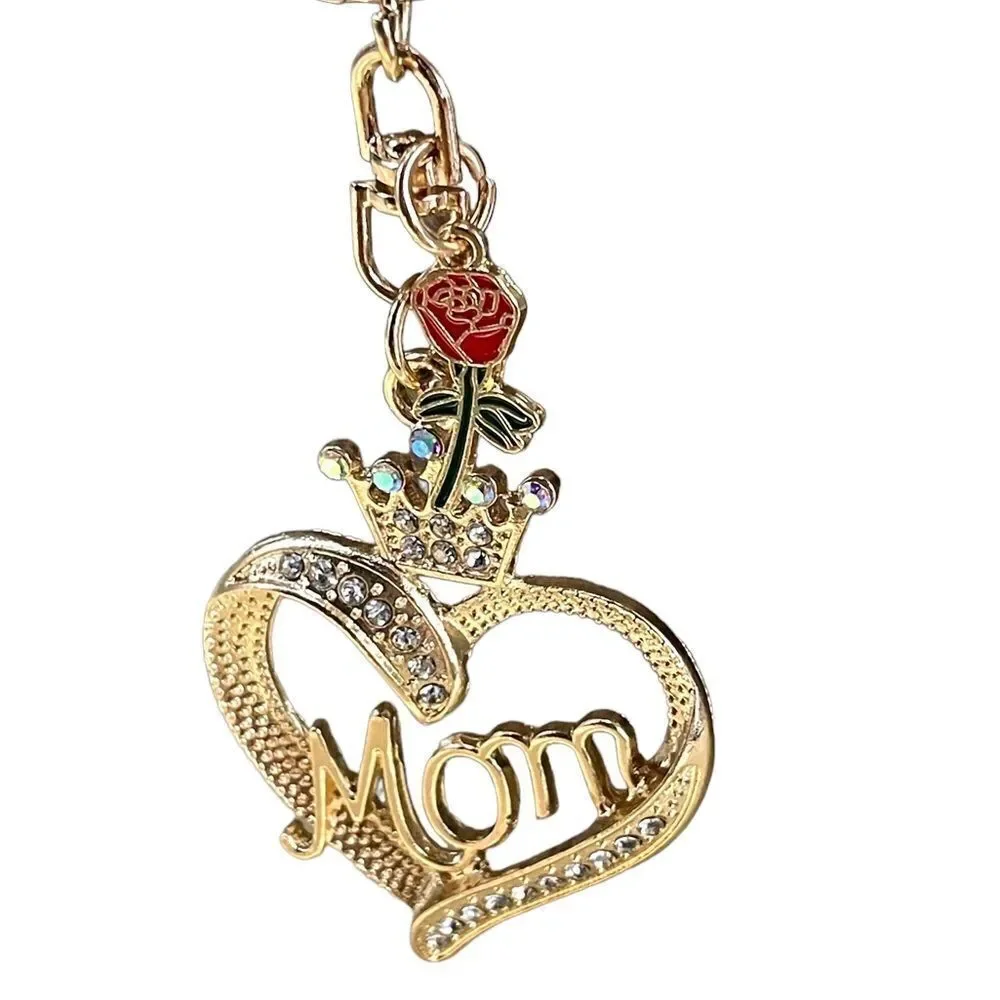 Deluxe Mom🌹Bag Charm/Key Ring l Gold hardware l New